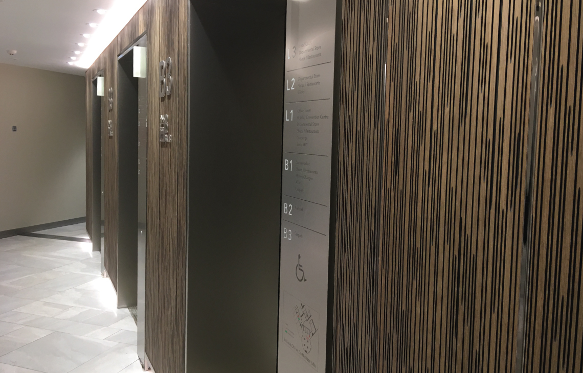 Onewood Decorative Wall Cladding at Shopping Mall