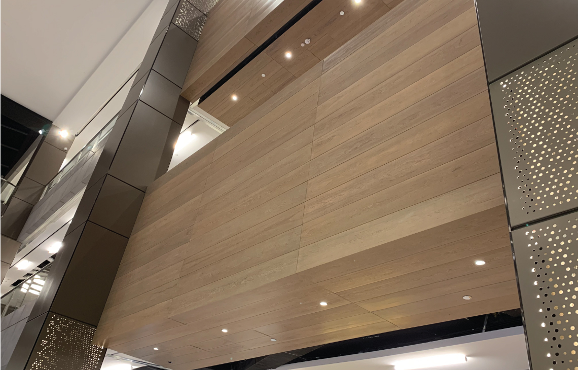 Onewood Decorative Wall Cladding at Shopping Mall