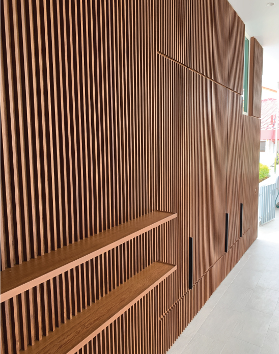 Onewood Decorative Wall Cladding Timber Strips at Private House
