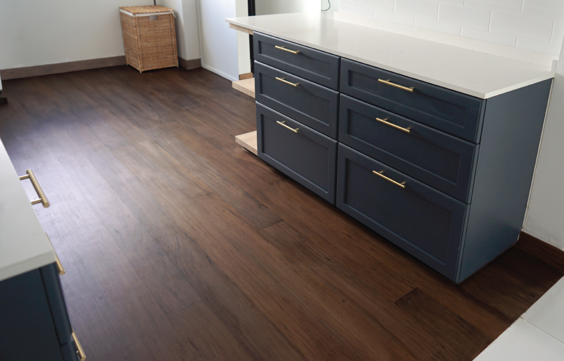 Onewood Interior Solid Timber Flooring at Kitchen HDB