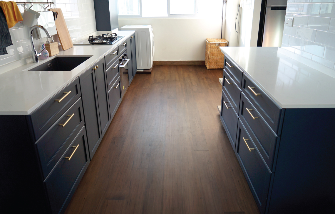 Onewood Interior Solid Timber Flooring at Kitchen HDB